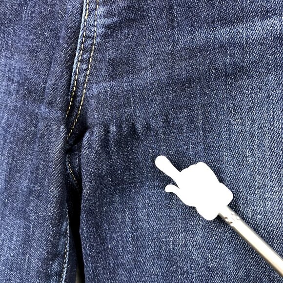 PAIGE Women's Size 26 Cut Out Frayed Hem HOXTON Dark Wash Emery Cropped Jeans - Picture 15 of 16